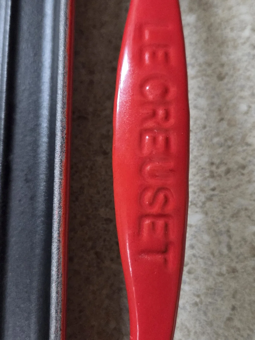 Le Creuset Red Square Cast Iron Grill Pan with Ridged Surface
